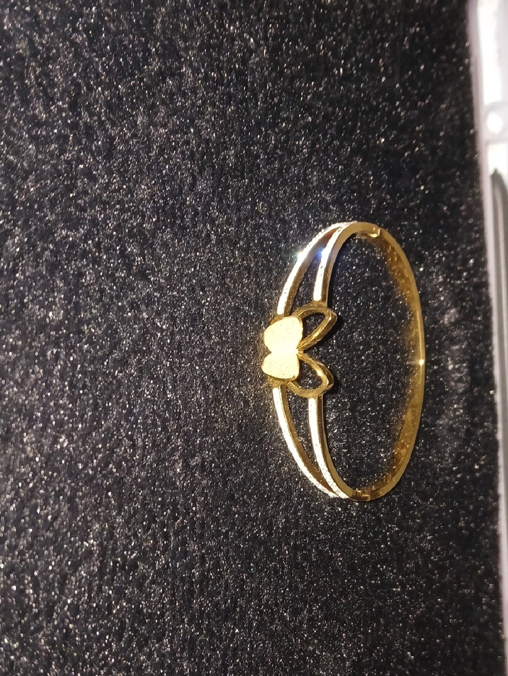 Gold Butterfly Accent Bangle Bracelet - Women Jewelry